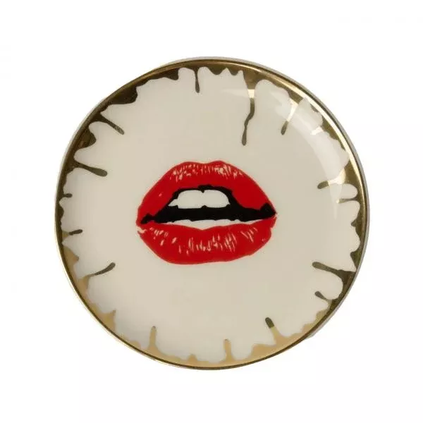 bitch-round-ceramic-trinket-dish-white-gold-red Bitch Round Ceramic Trinket Dish - White/Gold/Red
