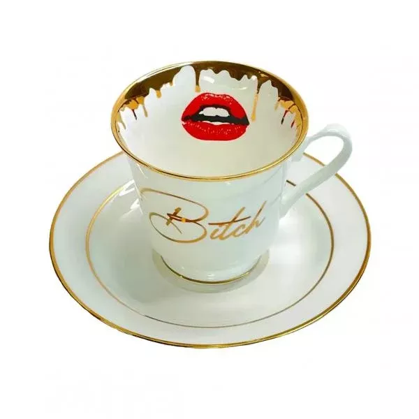 bitch-tea-cup-white-gold Bitch Tea Cup - White/Gold