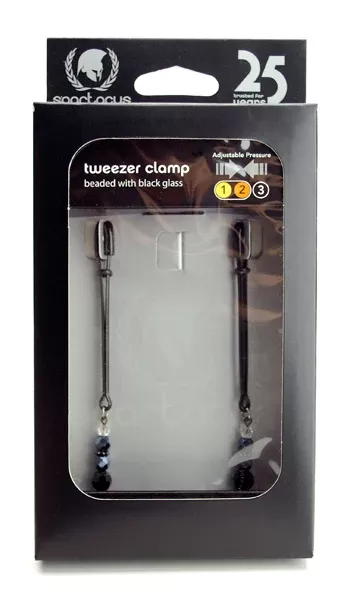 black-tweezer-clamp-black-w-beads Black Tweezer Clamp Black W/Beads