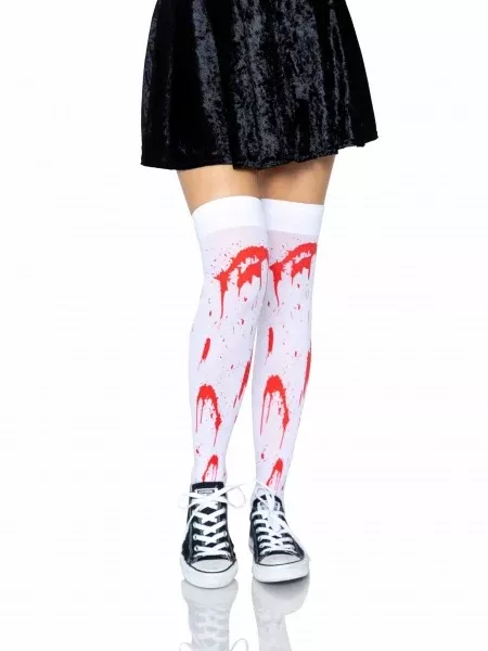 bloody-zombie-thigh-highs-white-red-one-size Bloody Zombie Thigh Highs - White/Red - One Size