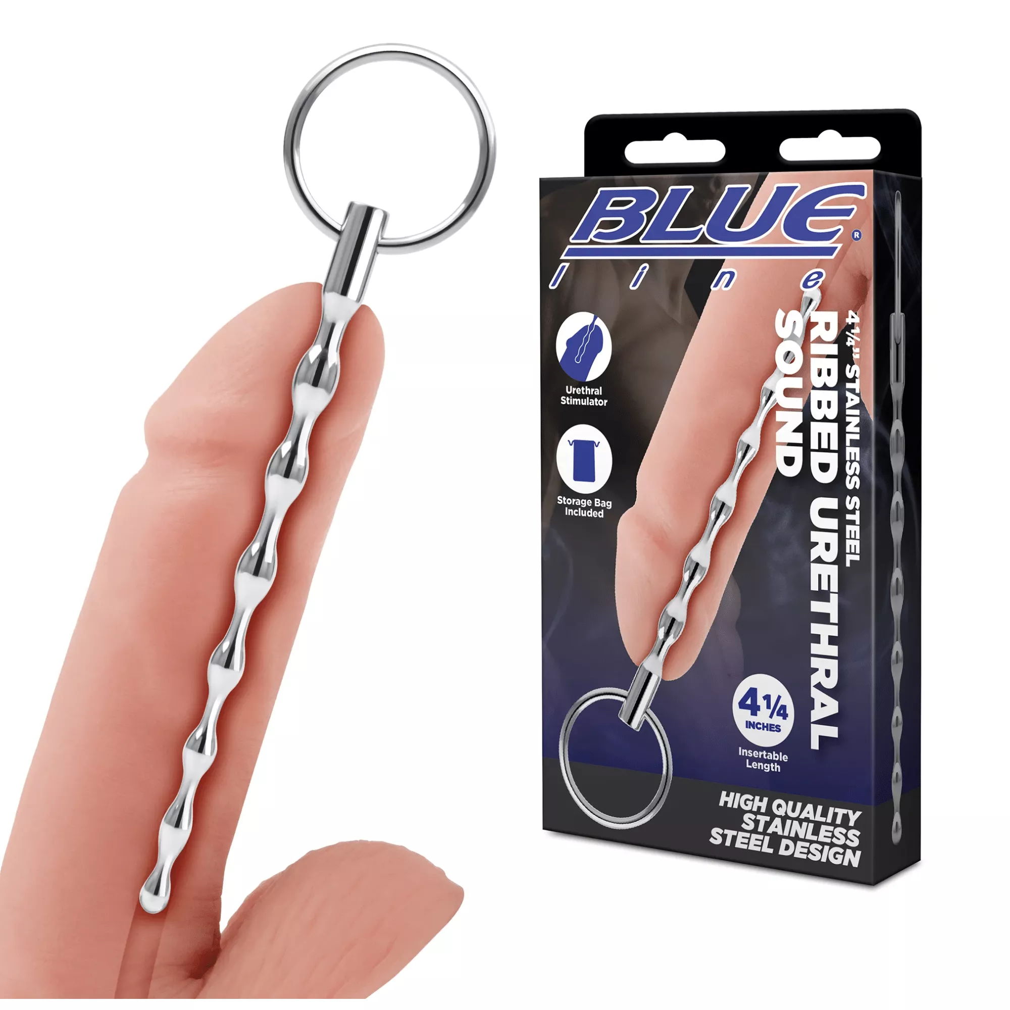 blue-line-4-25-inch-stainless-steel-ribbed-male-penis-plug-urethral-sound Blue Line 4.25-inch Stainless Steel Ribbed Male Penis Plug Urethral Sound