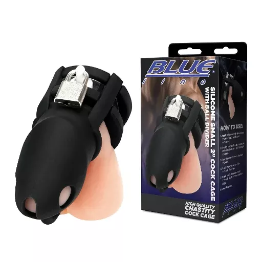 blue-line-silicone-small-2-cock-cage-with-ball-divider Blue Line SILICONE SMALL 2" COCK CAGE WITH BALL DIVIDER