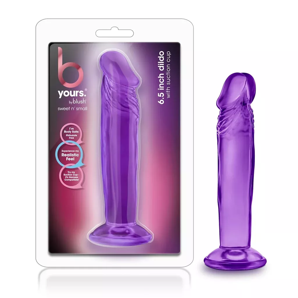 blush-b-yours-sweet-n-small-6-realistic-dildo-w-suction-cup-purple-g-spot-penis- Blush B Yours Sweet N Small 6" Realistic Dildo W/Suction Cup – Purple – G-Spot Penis For Pegging Anal & Vaginal Stimulation – Strap-On Harness Compatible Beginner Dildo Sex Toy For Women Men Couples