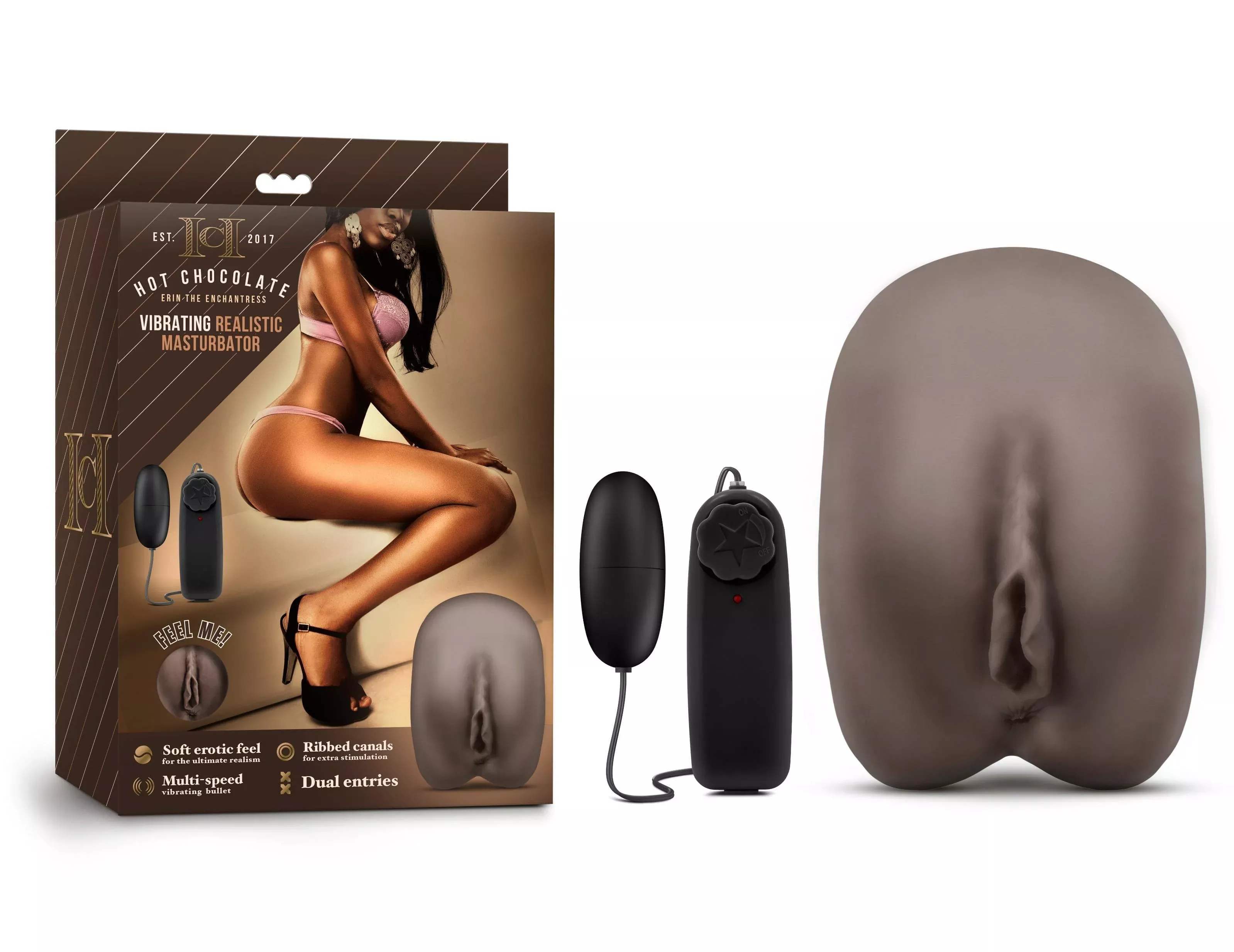blush-hot-chocolate-erin-enchantress-vibrating-realistic-masturbator-chocolate Blush Hot Chocolate - Erin the Enchantress - Vibrating Realistic Masturbator - Chocolate