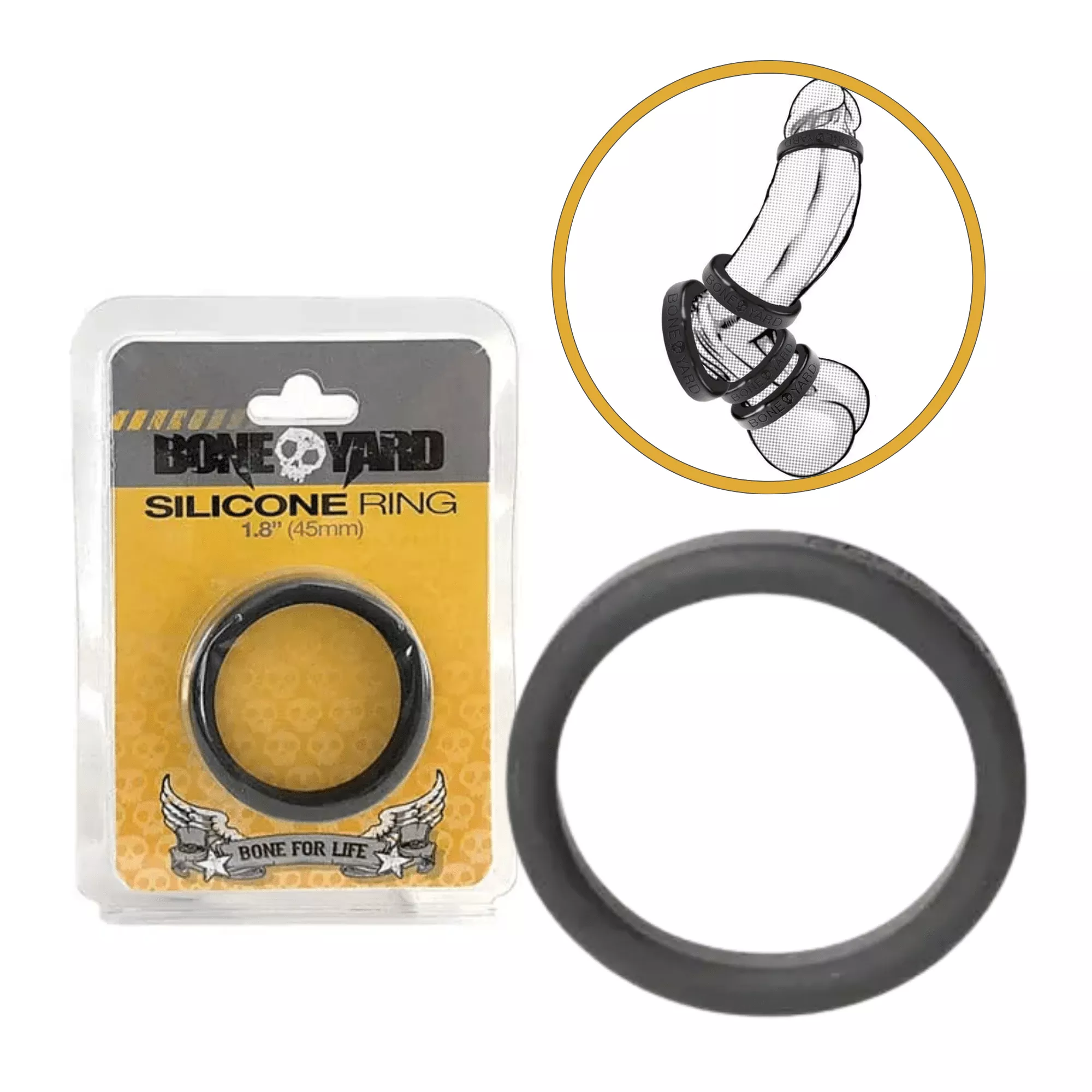 bone-yard-silicone-penis-ring-stretchy-non-vibrating-cock-enhancer-men Bone Yard Silicone Penis Ring Stretchy Non-Vibrating Cock Enhancer for Men
