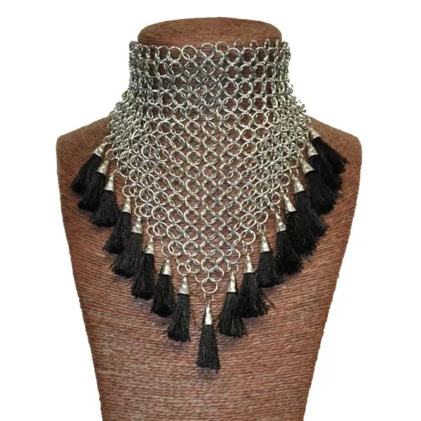 chainmail-choker-silver-black Chainmail Choker - Silver/Black