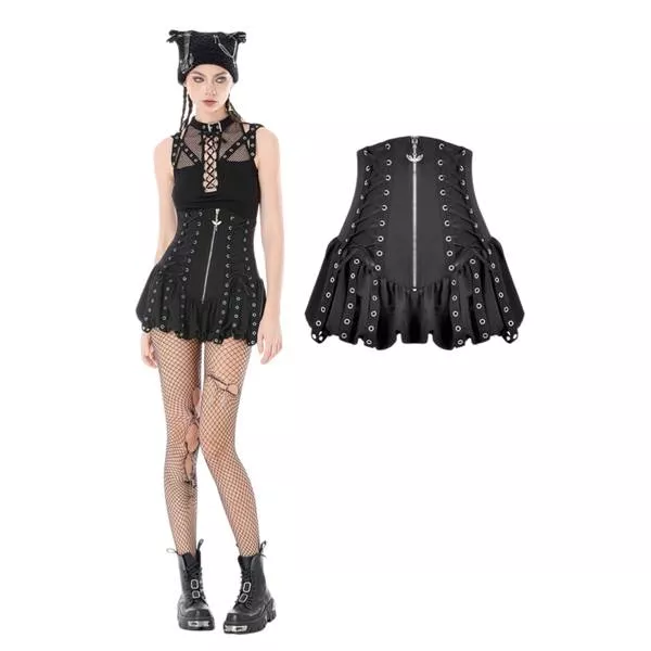 Corseted Punk Balloon Shorts - Black -