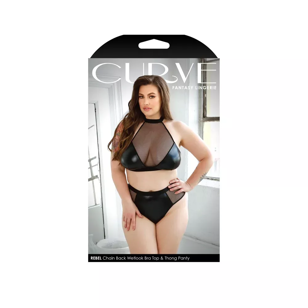 curve-rebel-wetlook-bra-top-panty-black-3x-4x Curve Rebel Wetlook Bra Top & Panty Black 3X 4X