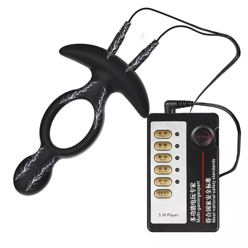 Electroshock Anal Plug With Host Silicone Butt Plugs For Men Women Electrical Stimulation Prostate Massager Hollow Analdilator