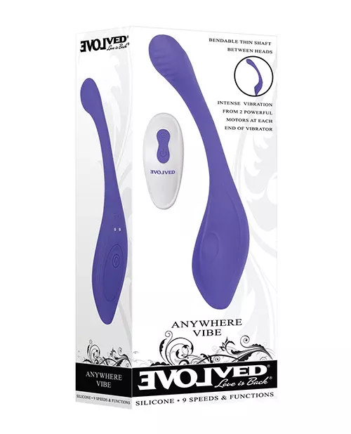 evolved-anywhere-dual-end-silicone-vibrator-blue Evolved Anywhere Dual End Silicone Vibrator Blue