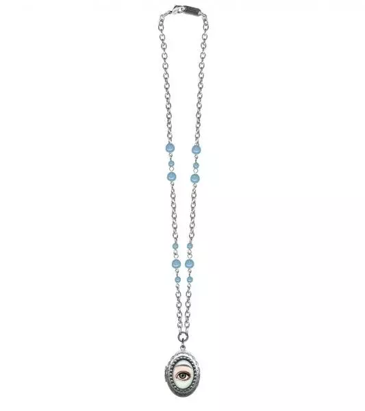 eye-locket-necklace-blue-opal-glass-beads Eye Locket Necklace - Blue Opal Glass Beads