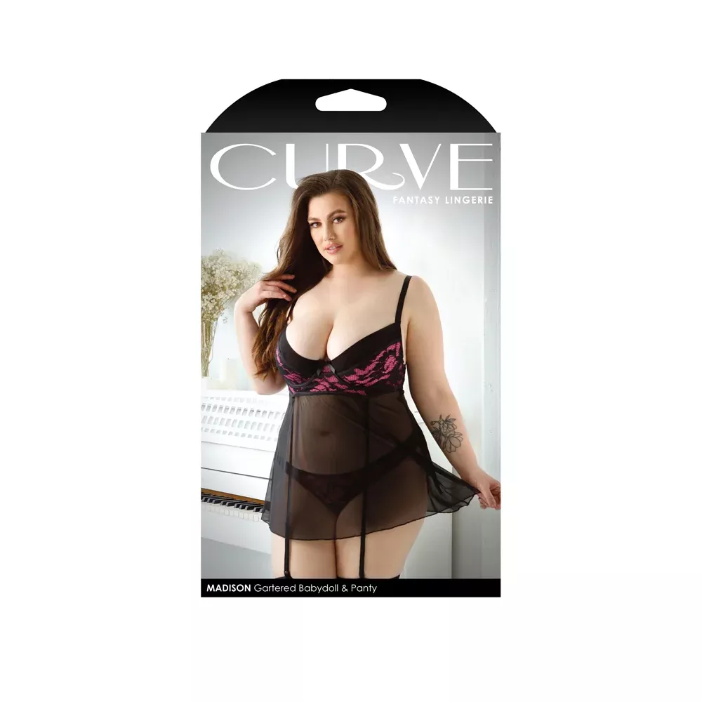 Fantasy Lingerie Madison Gartered Babydoll & Panty