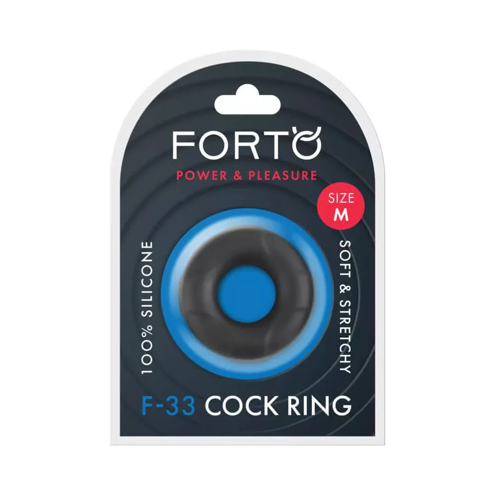 forto-f-33-liquid-silicone-cockring-medium-black Forto F-33 Liquid Silicone Cockring Medium Black