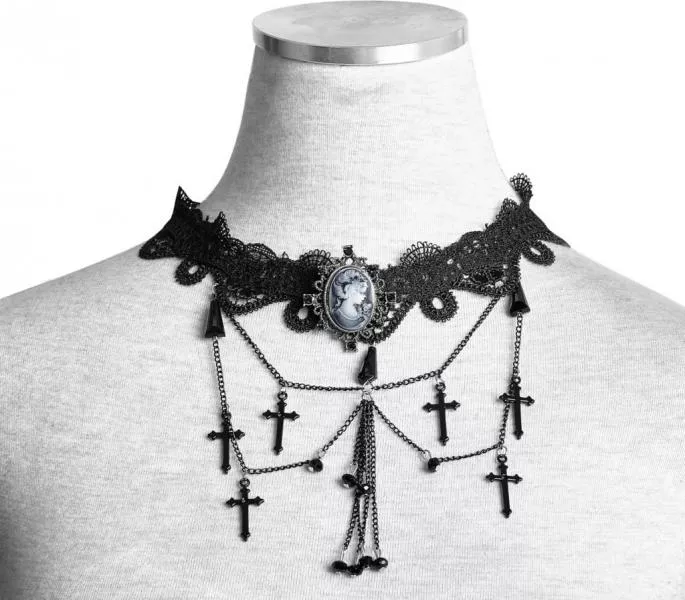 gothic-cross-choker-necklace-black Gothic Cross Choker Necklace - Black