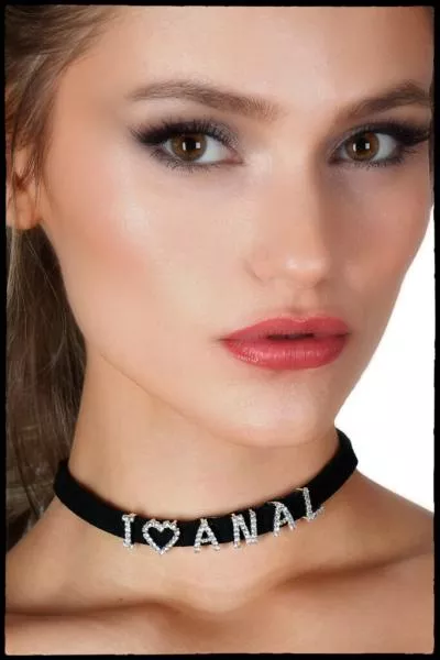 i-heart-anal-choker-black-silver I Heart Anal Choker - Black/Silver
