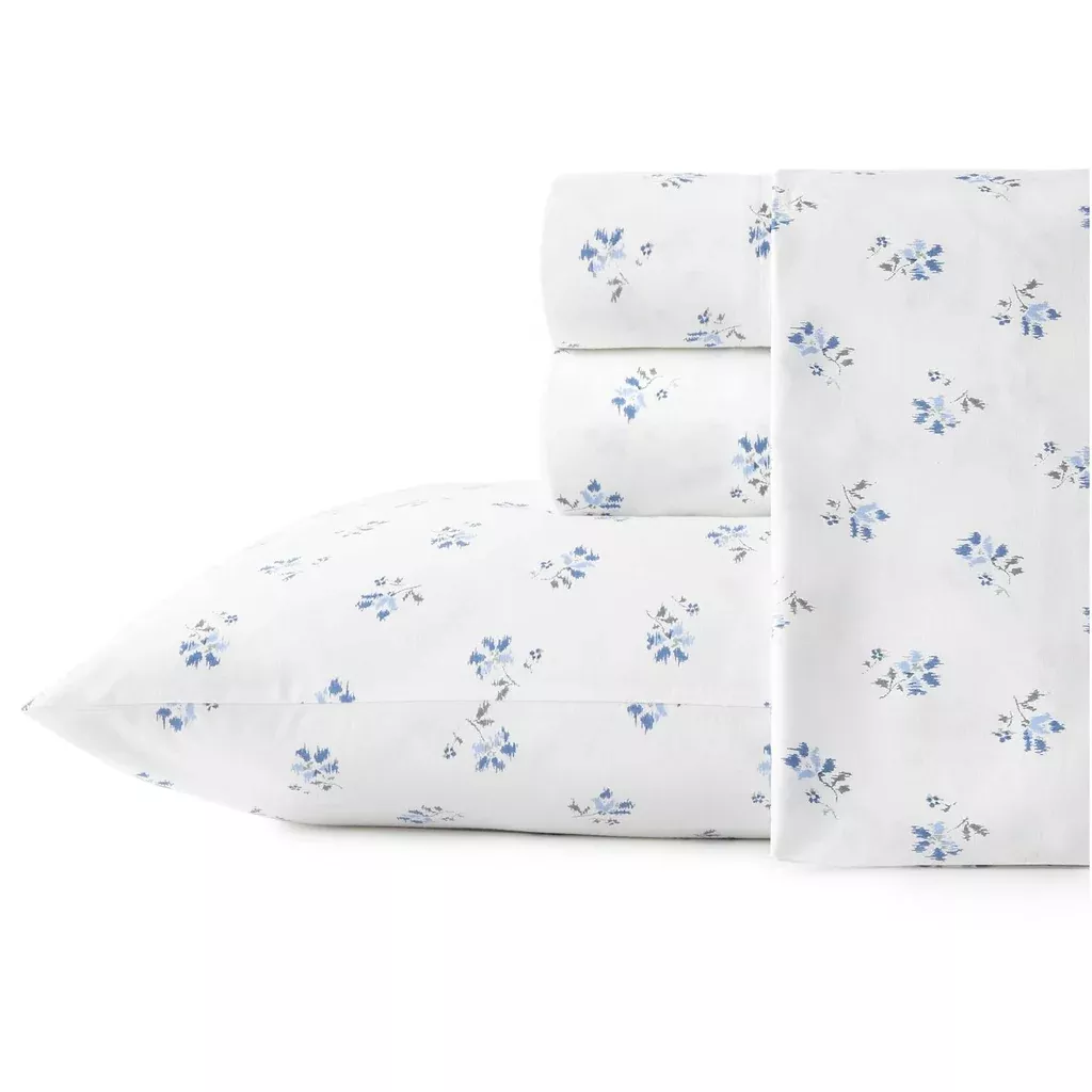 king-sheets-cotton-percale-bedding-set-crisp-cool-home-decor-blue-sketc '- King Sheets, Cotton Percale Bedding Set, Crisp & Cool Home Decor (Blue Sketc