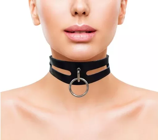 leather-fashion-collar-black-with-40cm-ring Leather Fashion Collar Black With 40CM Ring