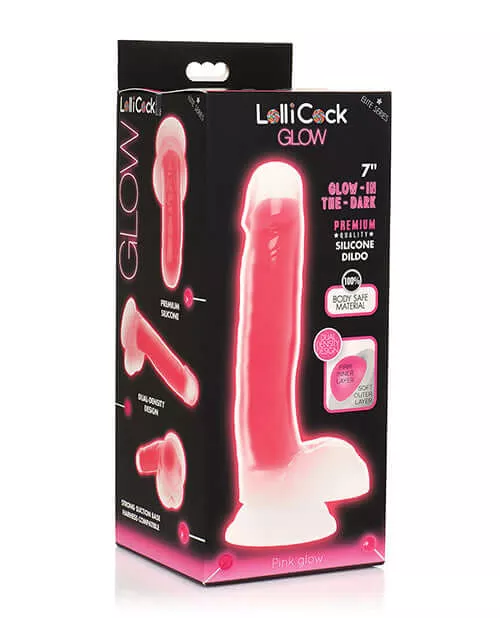 lollicock-7-inch-glow-in-dark-silicone-dildo-pink Lollicock 7 Inch Glow in the Dark Silicone Dildo Pink