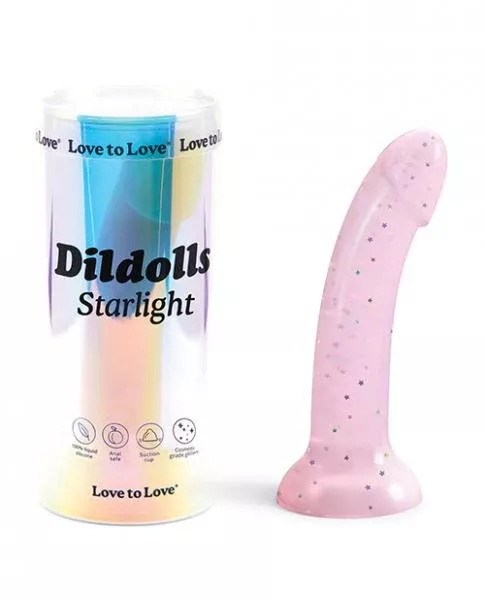 love-to-love-curved-suction-cup-dildolls-starlight-pink Love to Love Curved Suction Cup Dildolls Starlight - Pink