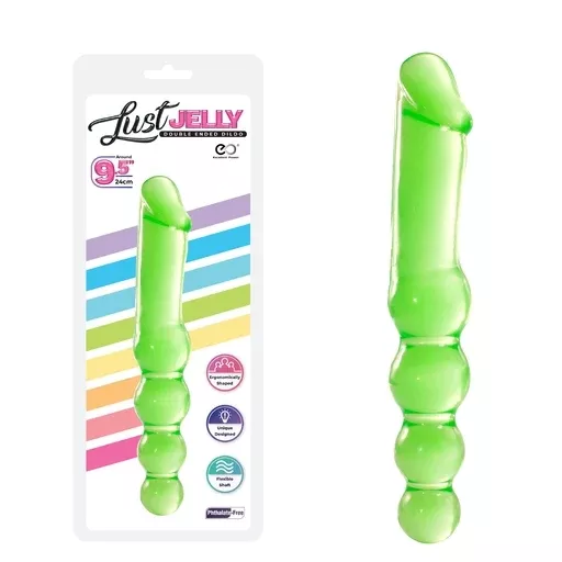 lust-jelly-9-5-double-dong-green LUST JELLY 9.5 DOUBLE DONG - GREEN