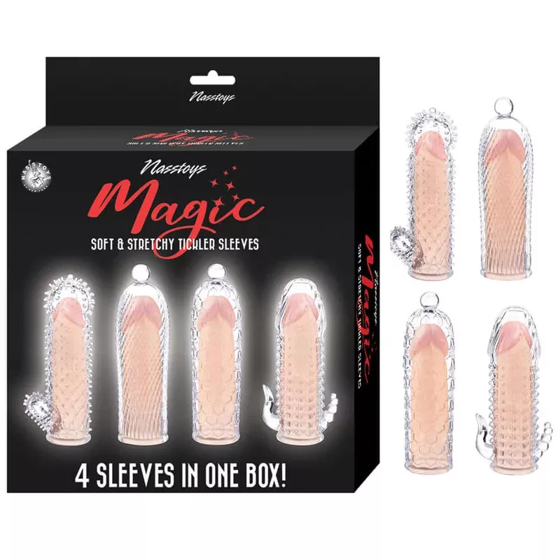 magic-soft-stretchy-tickler-sleeves-kit-clear Magic Soft and Stretchy Tickler Sleeves Kit - Clear