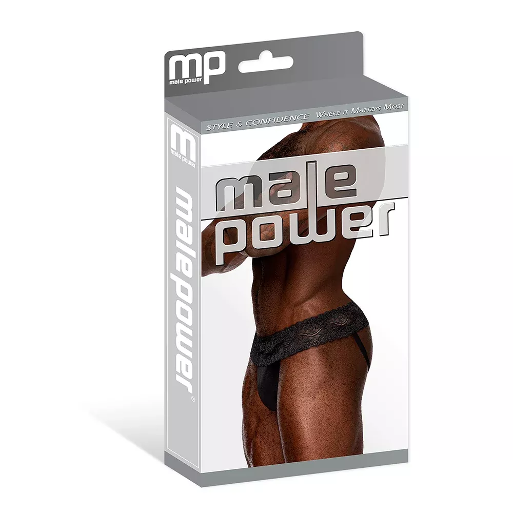 male-power-sassy-lace-skirt-jock-black-s-m Male Power Sassy Lace Skirt Jock Black S M