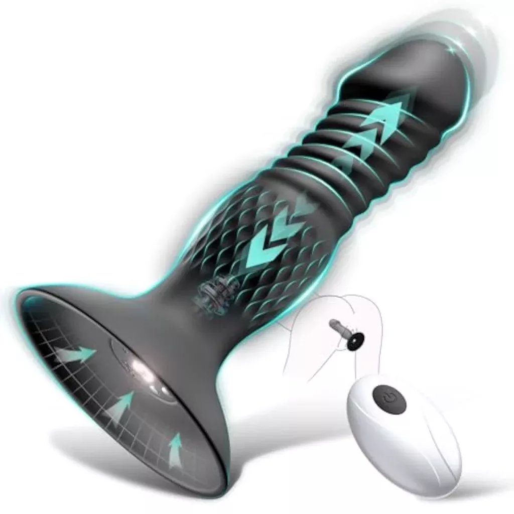 men-s-prostate-massager-with-remote-control-thrusting-anal-plug-couples Men's Prostate Massager with Remote Control and Thrusting Anal Plug for Couples