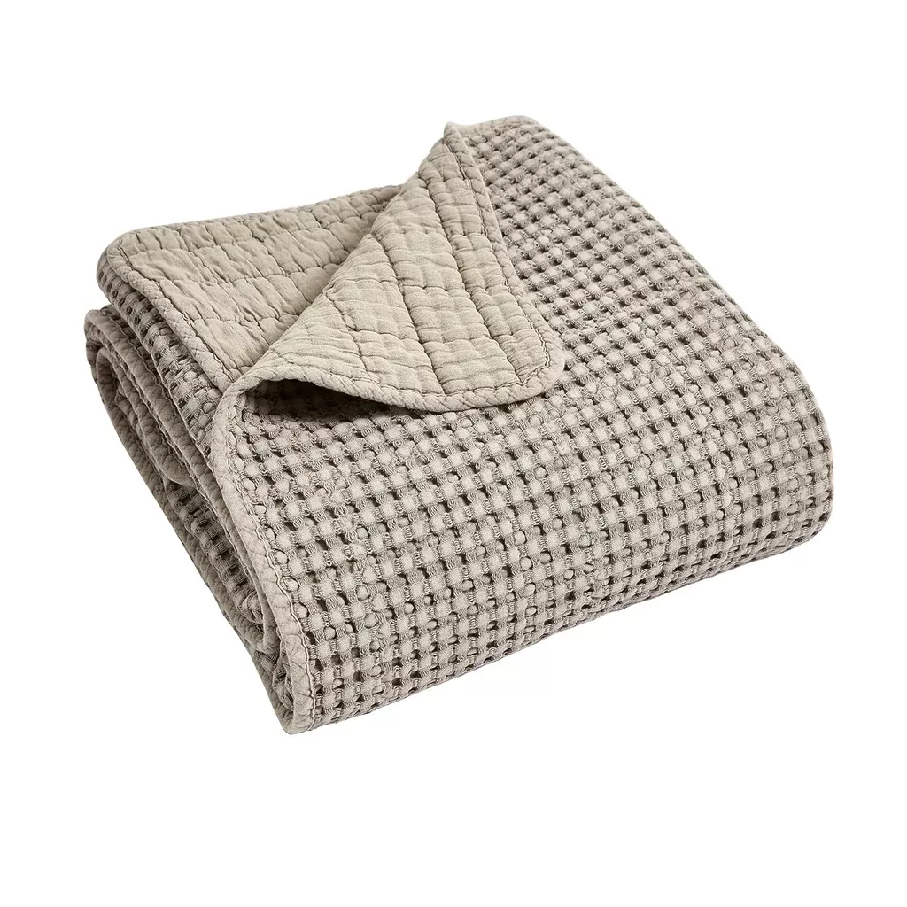 mills-waffle-throw-taupe-cotton-waffle-throw-size-50-x-60in '- Mills Waffle - Throw - Taupe Cotton Waffle - Throw Size 50 X 60In.