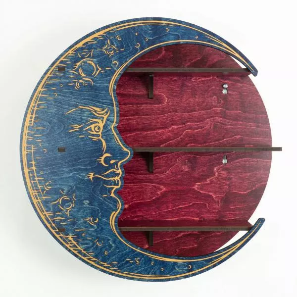 moon-face-shelf-10-blue-burgundy Moon Face Shelf - 10" - Blue/Burgundy