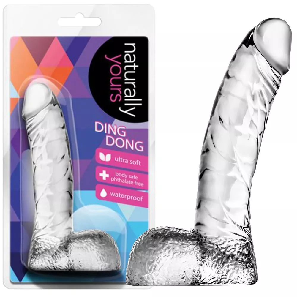 naturally-yours-ding-dong-jelly-dildo-with-balls-waterproof-clear Naturally Yours Ding Dong Jelly Dildo With Balls Waterproof Clear