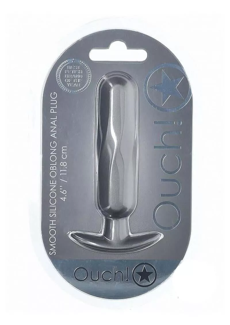 ouch-oblong-anal-plug-silicone-gun-metal Ouch Oblong Anal Plug Silicone Gun Metal
