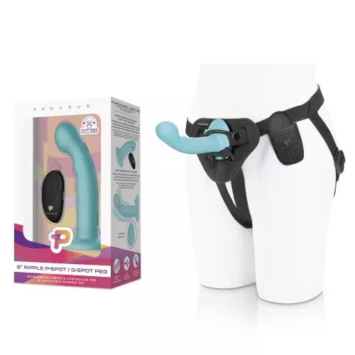 pegasus-6-remote-control-ripple-p-spot-g-spot-silicone-peg-with-harness-included Pegasus 6" Remote Control Ripple P-Spot G-Spot Silicone Peg with Harness included