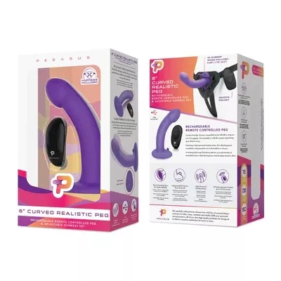 pegasus-6-wireless-remote-control-curved-realistic-peg-with-harness Pegasus 6" Wireless Remote Control Curved Realistic Peg With Harness