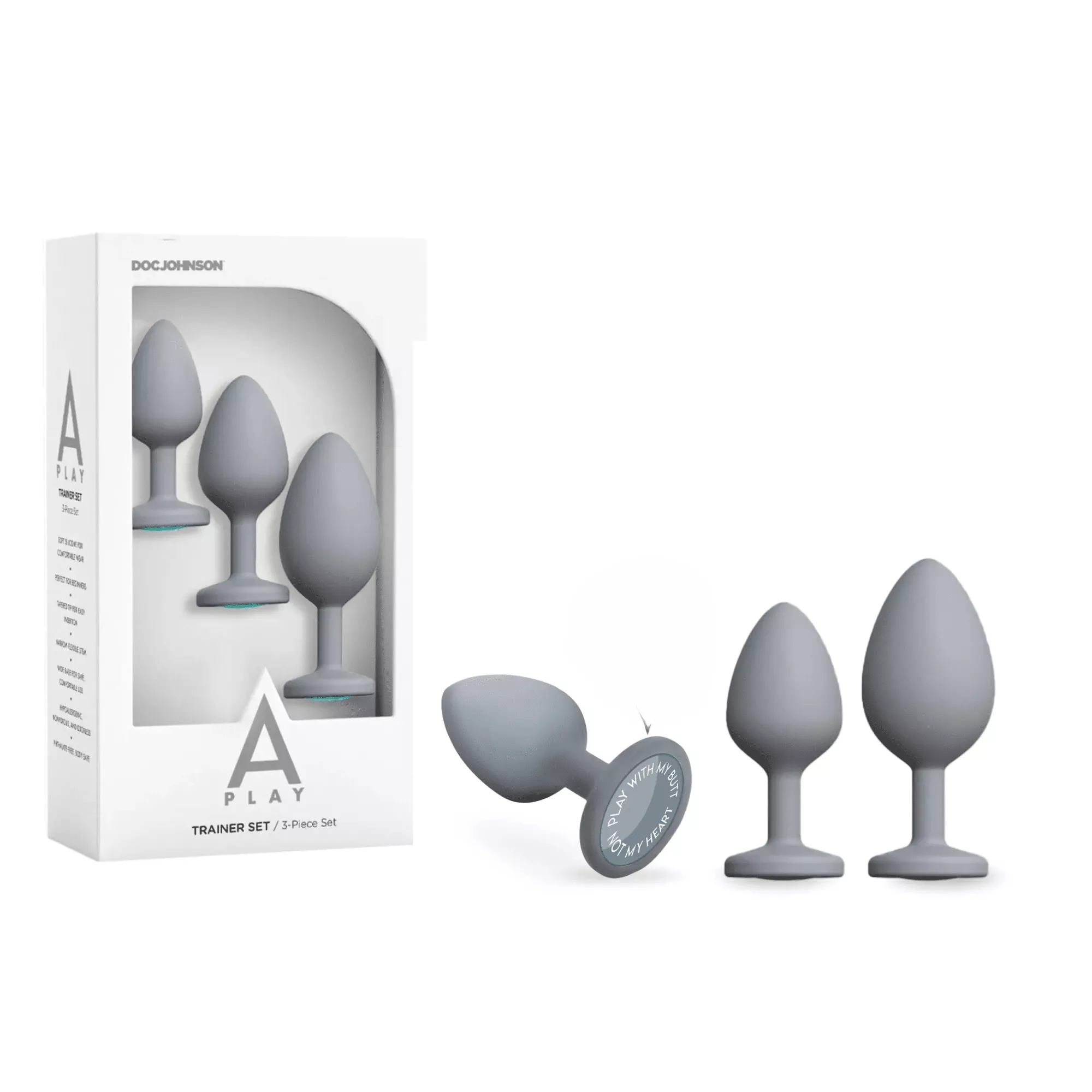 play-silicone-anal-trainer-set-tapered-tip-3-pieces-butt-plugs-beginners-grey A Play Silicone Anal Trainer Set Tapered Tip 3-Pieces Butt Plugs For Beginners – Grey