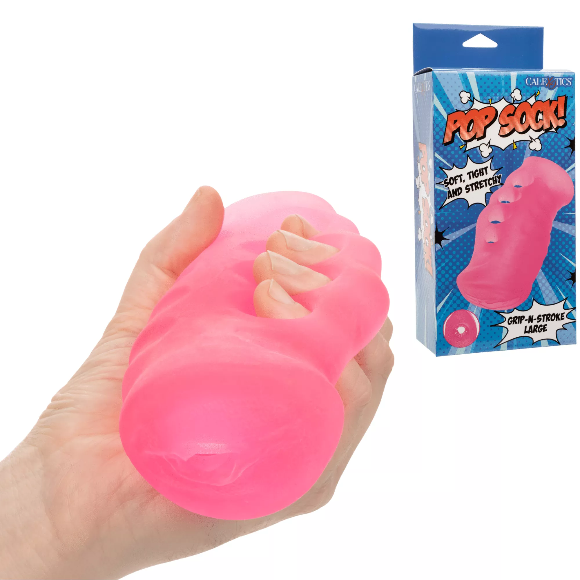 pop-sock-grip-n-stroke-dual-entry-open-ended-stroker-4-finger-grip-masturbation- Pop Sock! Grip-N-Stroke Dual Entry Open-ended Stroker 4-finger Grip Masturbation Sleeve Large