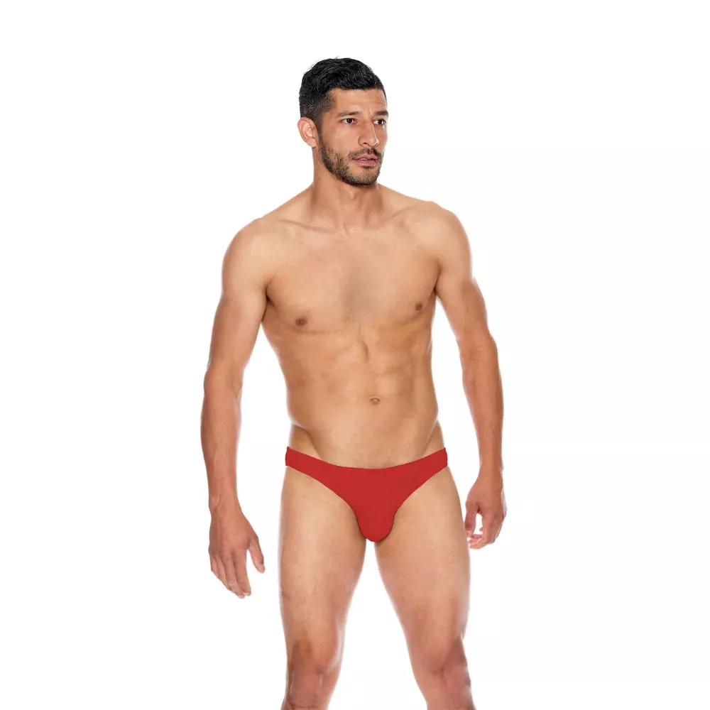 Popsi Men's Microfiber Open Back Underwear Red L XL