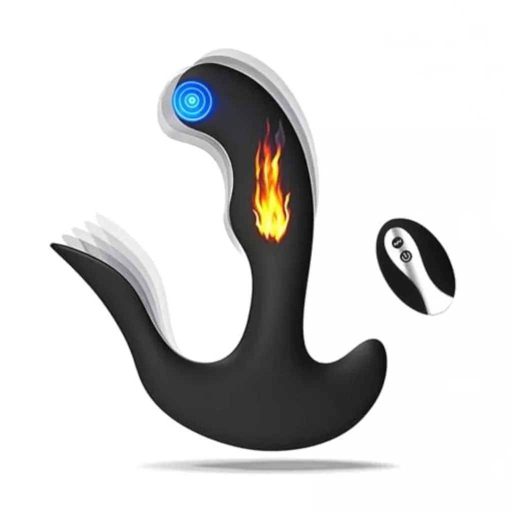 prostate-massage-vibrator-with-remote-control-heating-men-women-couples-black Prostate Massage Vibrator with Remote Control and Heating for Men, Women, and Couples - Black
