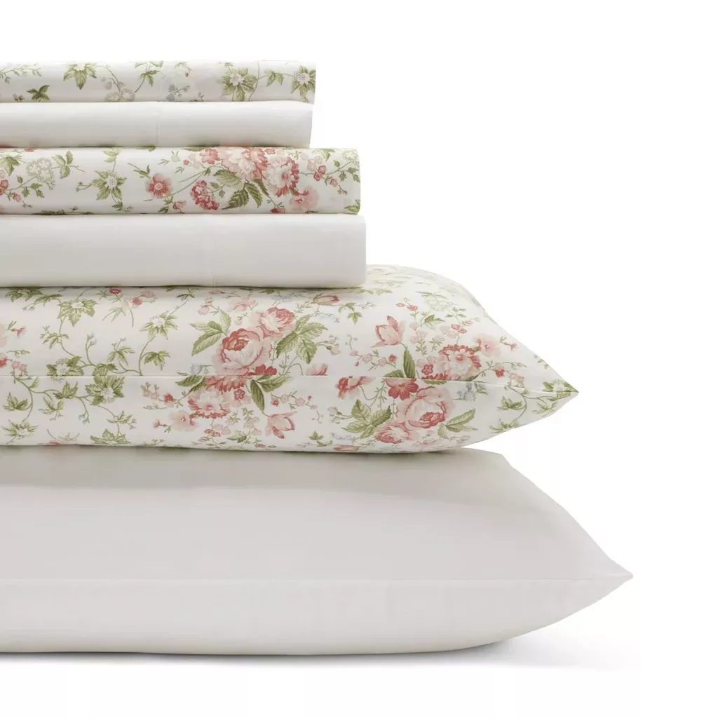 queen-sheets-cotton-percale-6-piece-bedding-set-crisp-cool-home-decor-m '- Queen Sheets, Cotton Percale 6-Piece Bedding Set, Crisp & Cool Home Decor (M