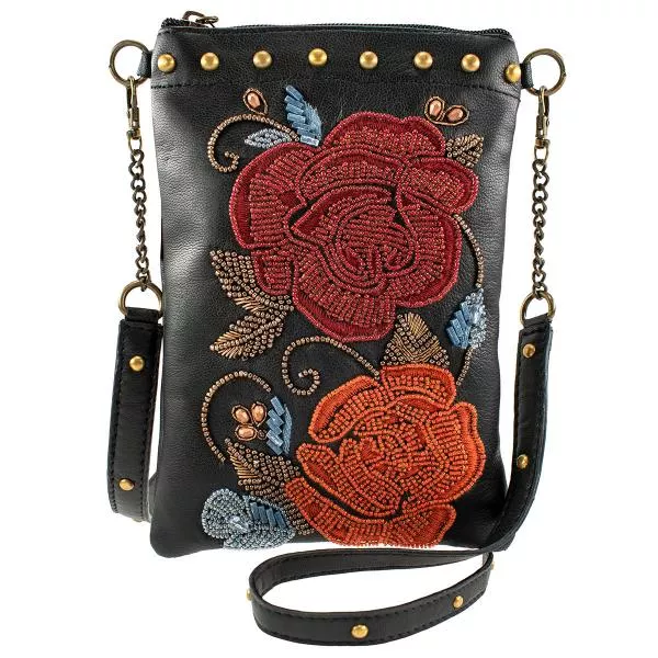 rebel-rose-mini-crossbody-handbag-black-multi Rebel Rose Mini Crossbody Handbag - Black/Multi