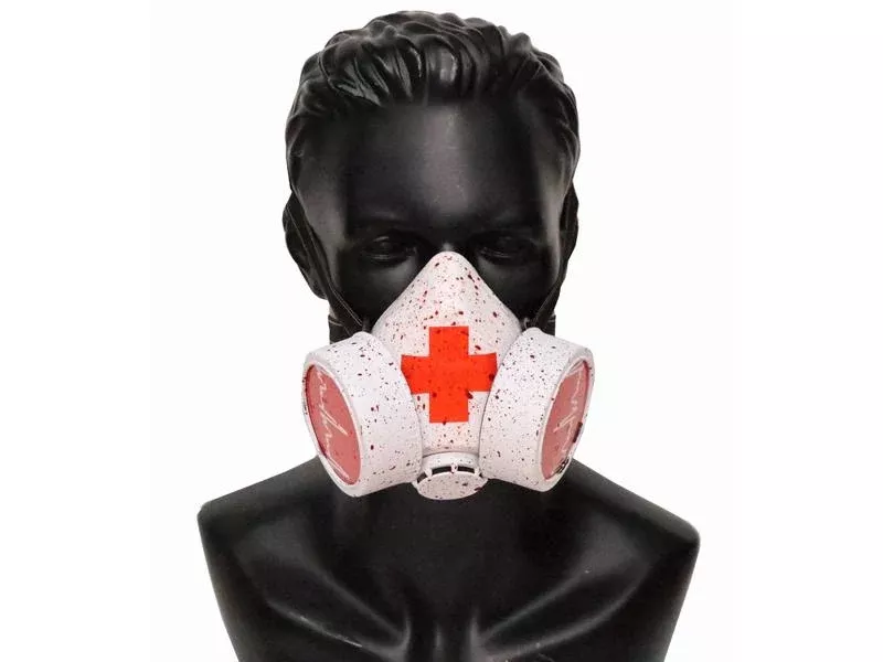 Red Cross Nurse Gas Mask - White/Red