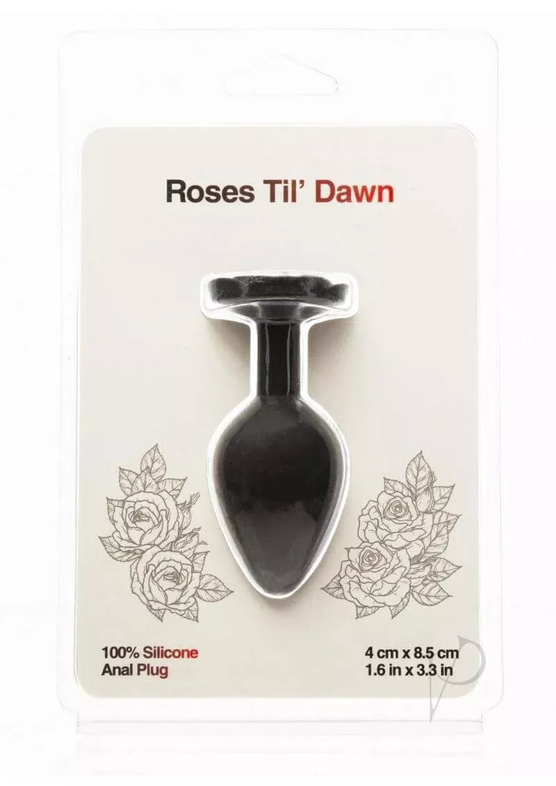 roses-til-dawn-silicone-butt-plug-medium-black Roses Til Dawn Silicone Butt Plug Medium Black