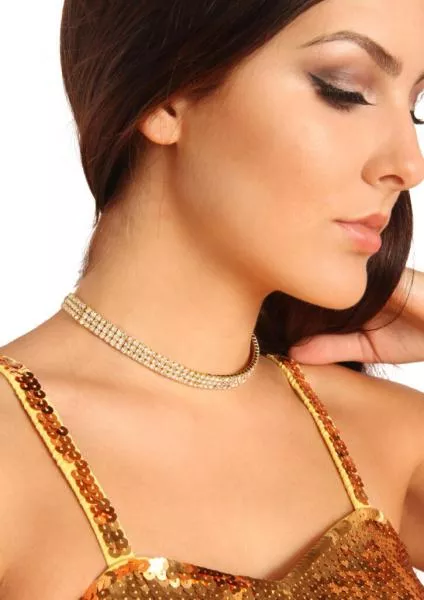 stretchy-3-row-choker-gold Stretchy 3 Row Choker - Gold