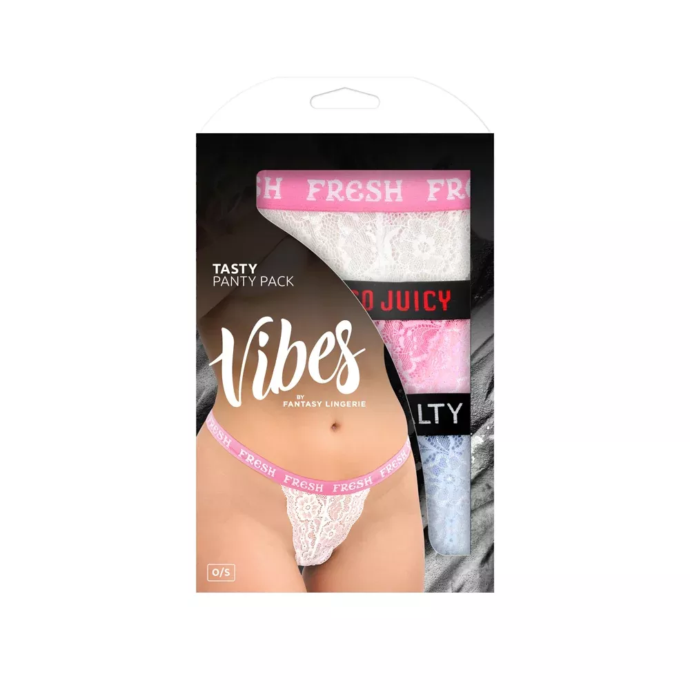 Tasty Vibes 3 Piece Lace Thong Panty Pack