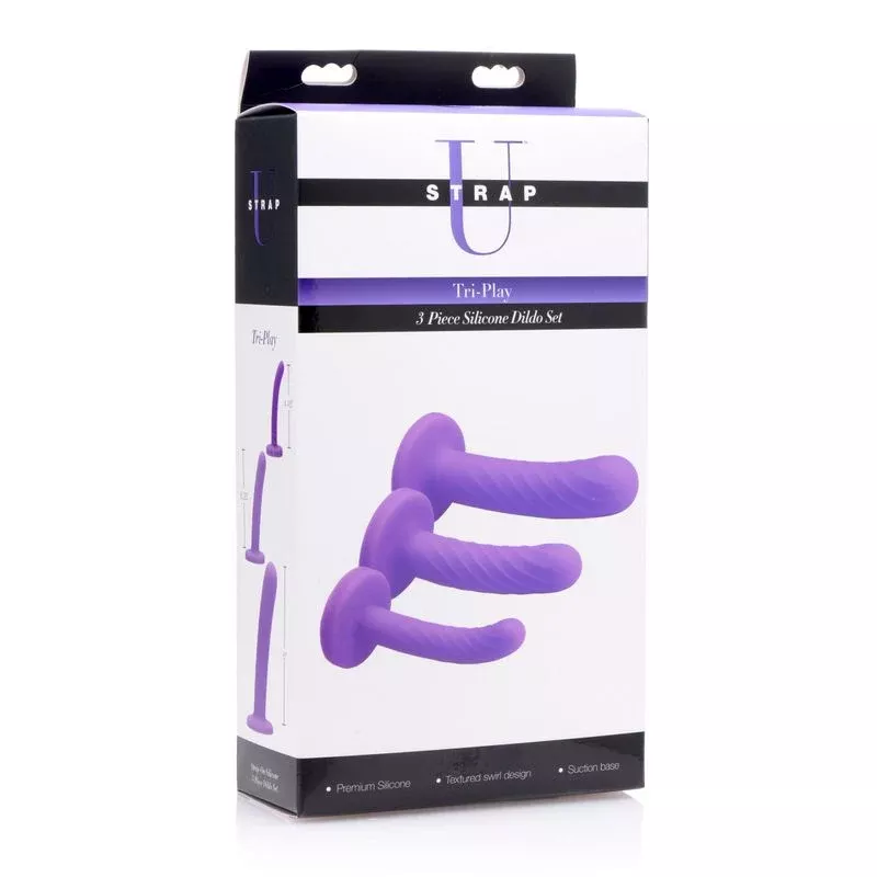 tri-play-3-pc-silicone-dildo-set Tri-Play 3 Pc Silicone Dildo Set
