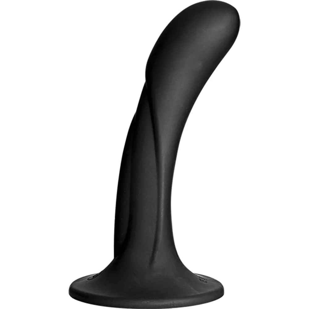 Vac U Lock G-Spot Silicone Curved Strap On Dildo Harness Attachment Black 6.5 Inch