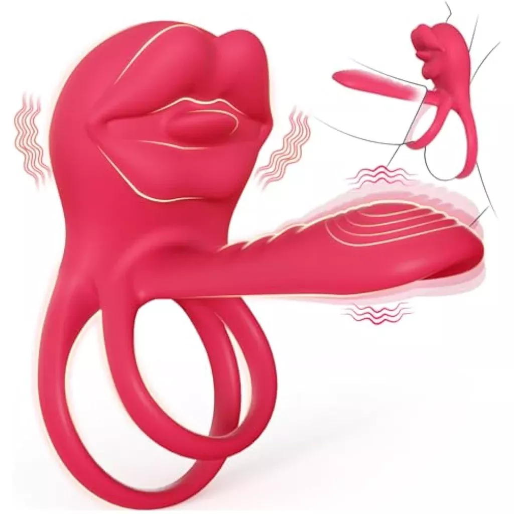 vibrating-penis-sleeve-cock-ring-with-full-lips-tongue-clitoral-stimulator-penis Vibrating Penis Sleeve Cock Ring With Full Lips Tongue Clitoral Stimulator, Penis Ring Vibrator Extender For G Spot Stimulation,Couples Adult Sex Toys For Men Women, Male Couple Sex Toy For Men