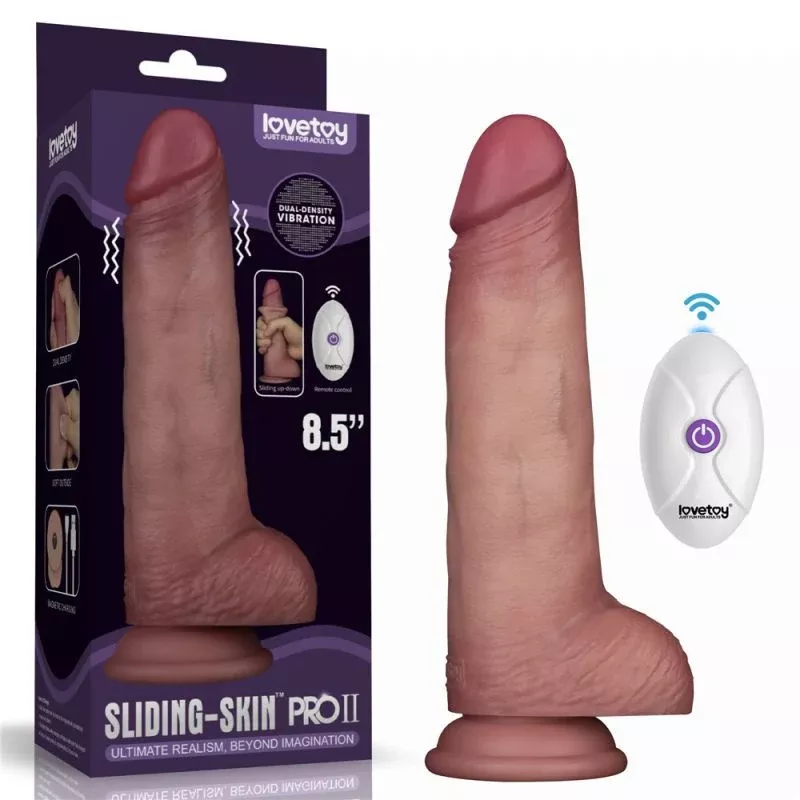 vibrating-sliding-skin-pro-ii-silicone-dong-8-5 Vibrating Sliding Skin Pro II Silicone Dong 8.5