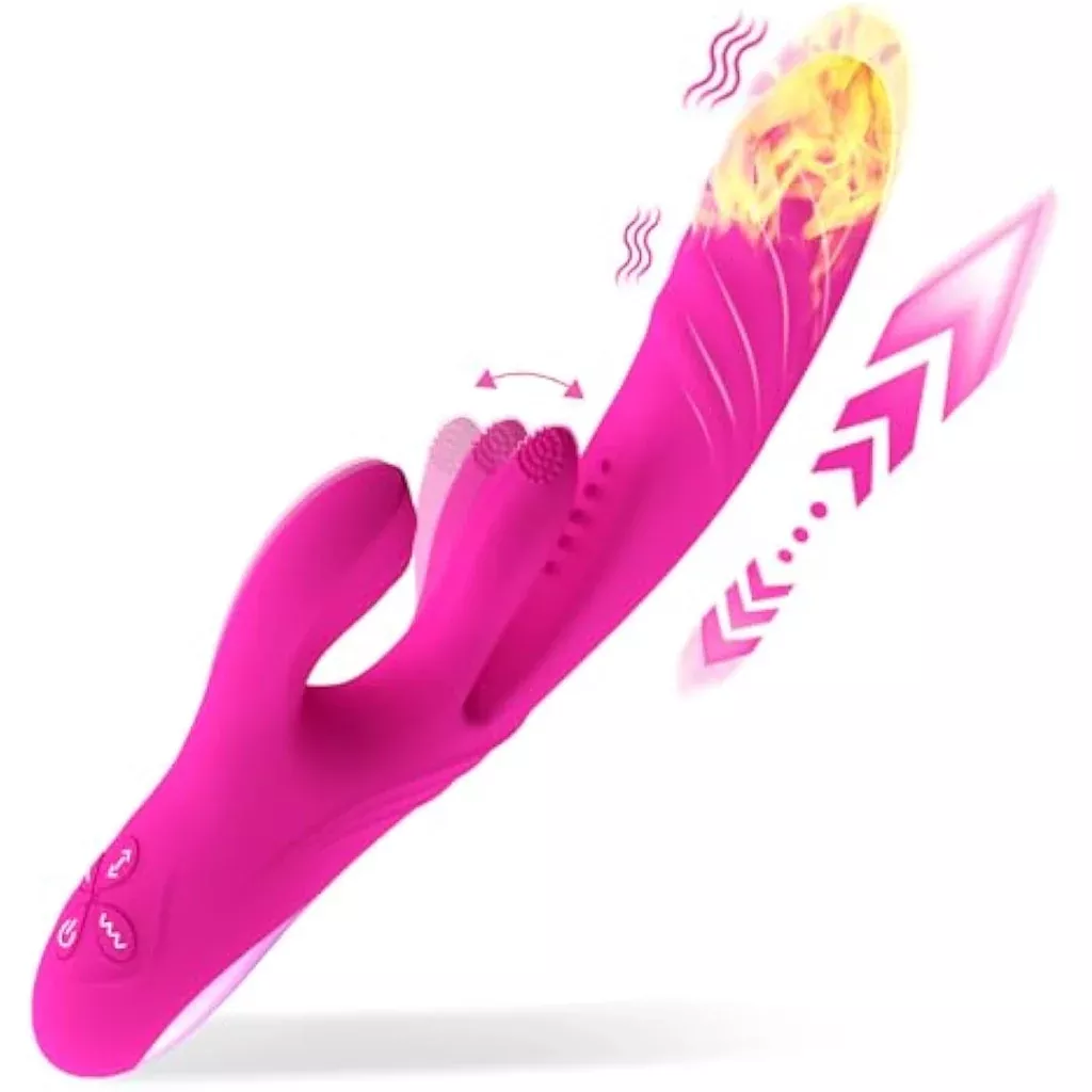vibrator-thrusting-dildo-sex-toys-women-g-spot-rabbit-female-flapping-vibrators- Vibrator Thrusting Dildo Sex Toys For Women, G Spot Rabbit Female Flapping Vibrators With 7 Vibrating10 Flapping 3 Thrusting Modes, Female Adult Sex Toy For Women And Couple Adult Sex Toys & Games