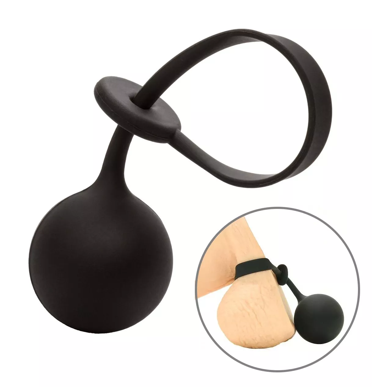 Weighted Lasso Adjustable Penis Ring Black