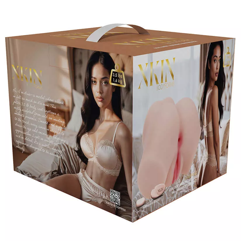 xkin-aria-summers-dual-entry-vibrating-masturbator-beige Xkin Aria Summers Dual Entry Vibrating Masturbator Beige